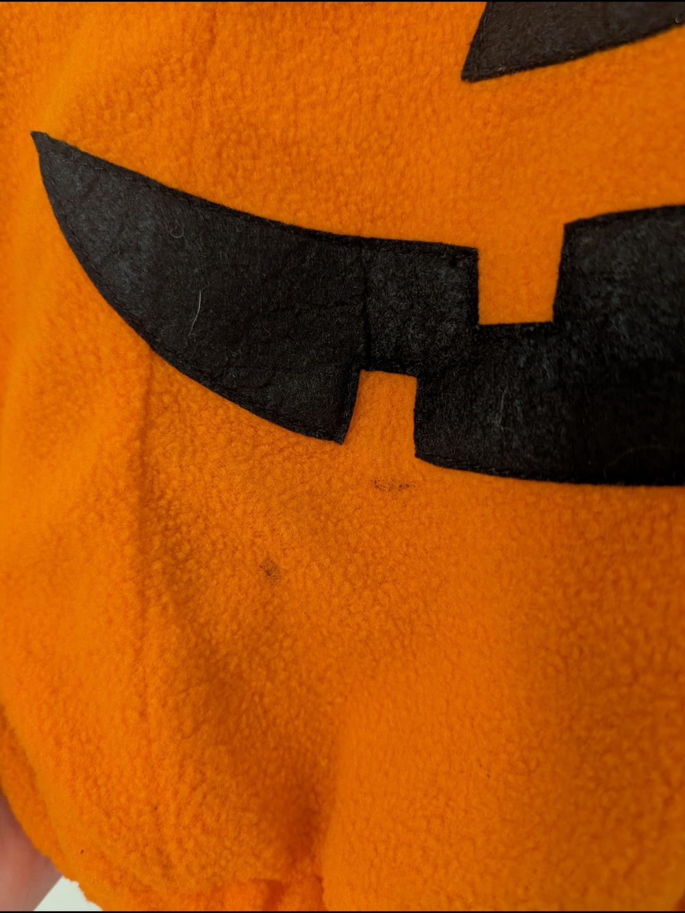 Pottery Barn Kids Orange Pumpkin Costume with Green Leaf Collar Size 6-12m - Picture 2 of 4